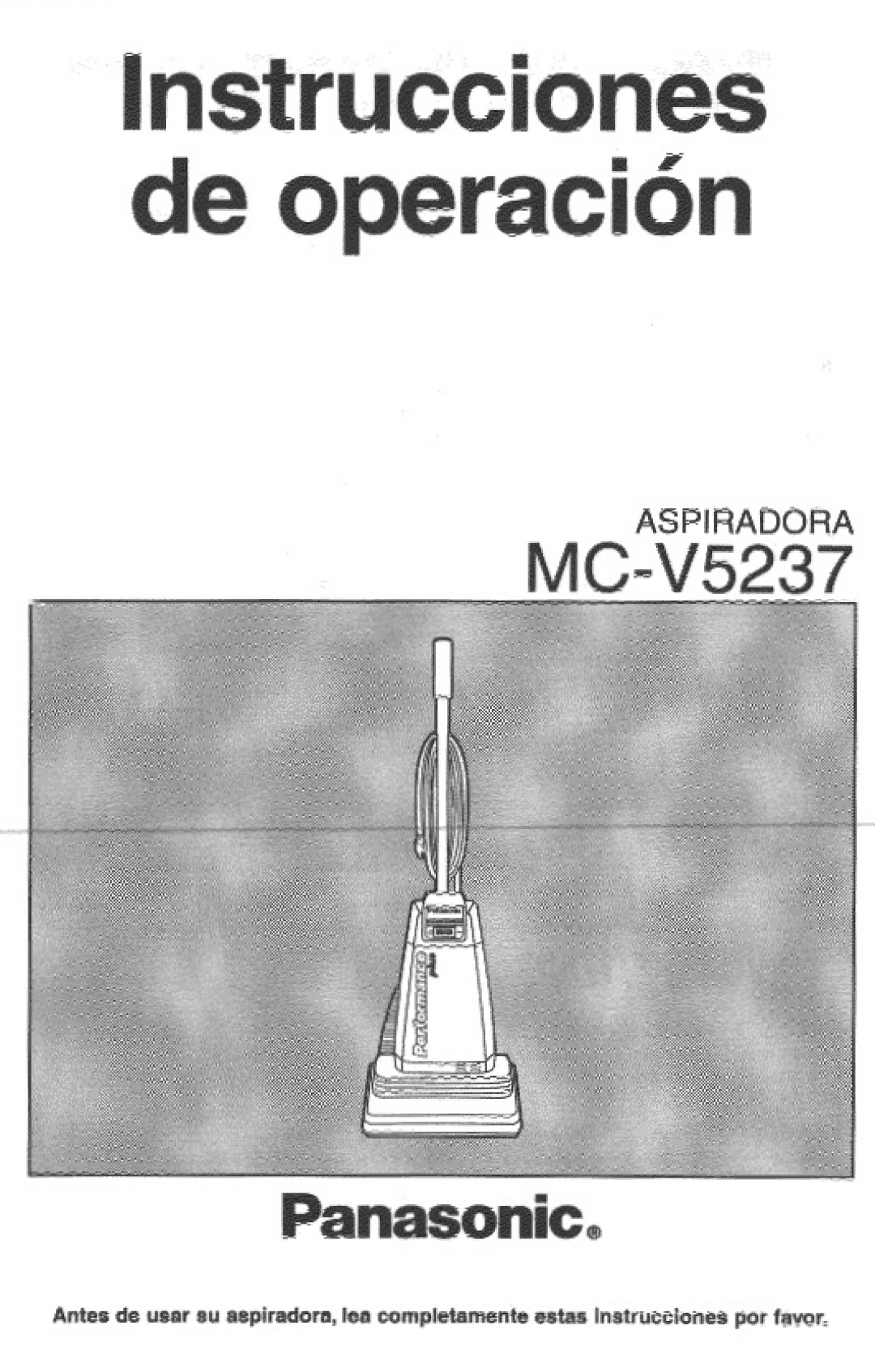 Panasonic MC-V5237 manual 