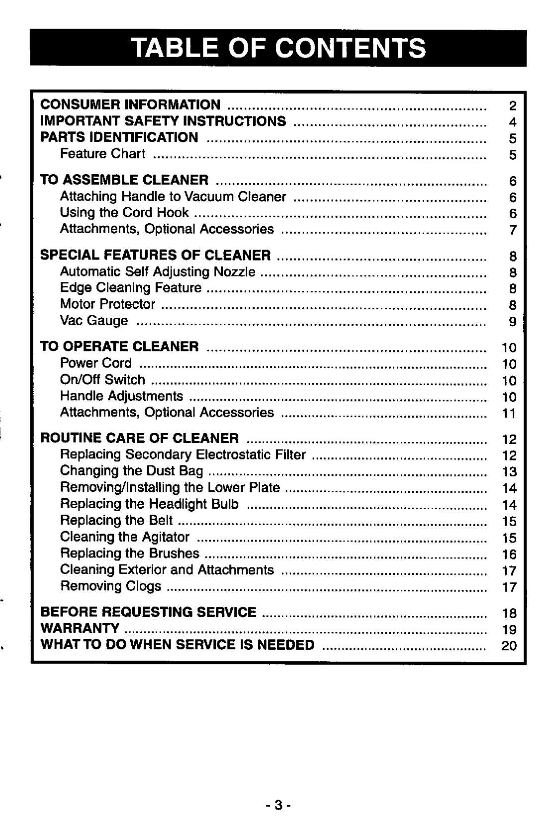 Panasonic MC-V5237 manual 