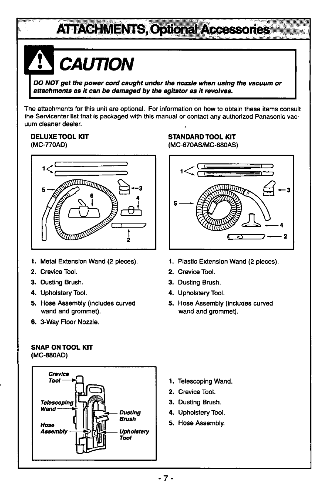 Panasonic MC-V5237 manual 