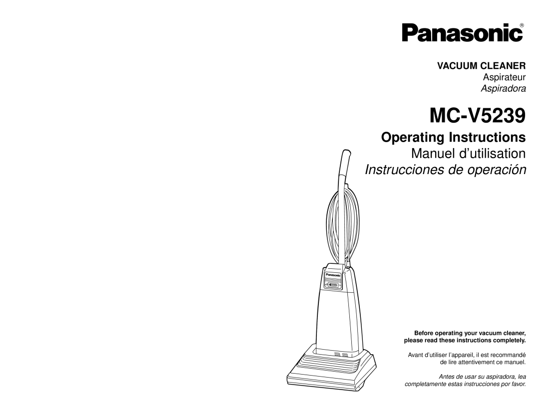 Panasonic MC-V5239 operating instructions 