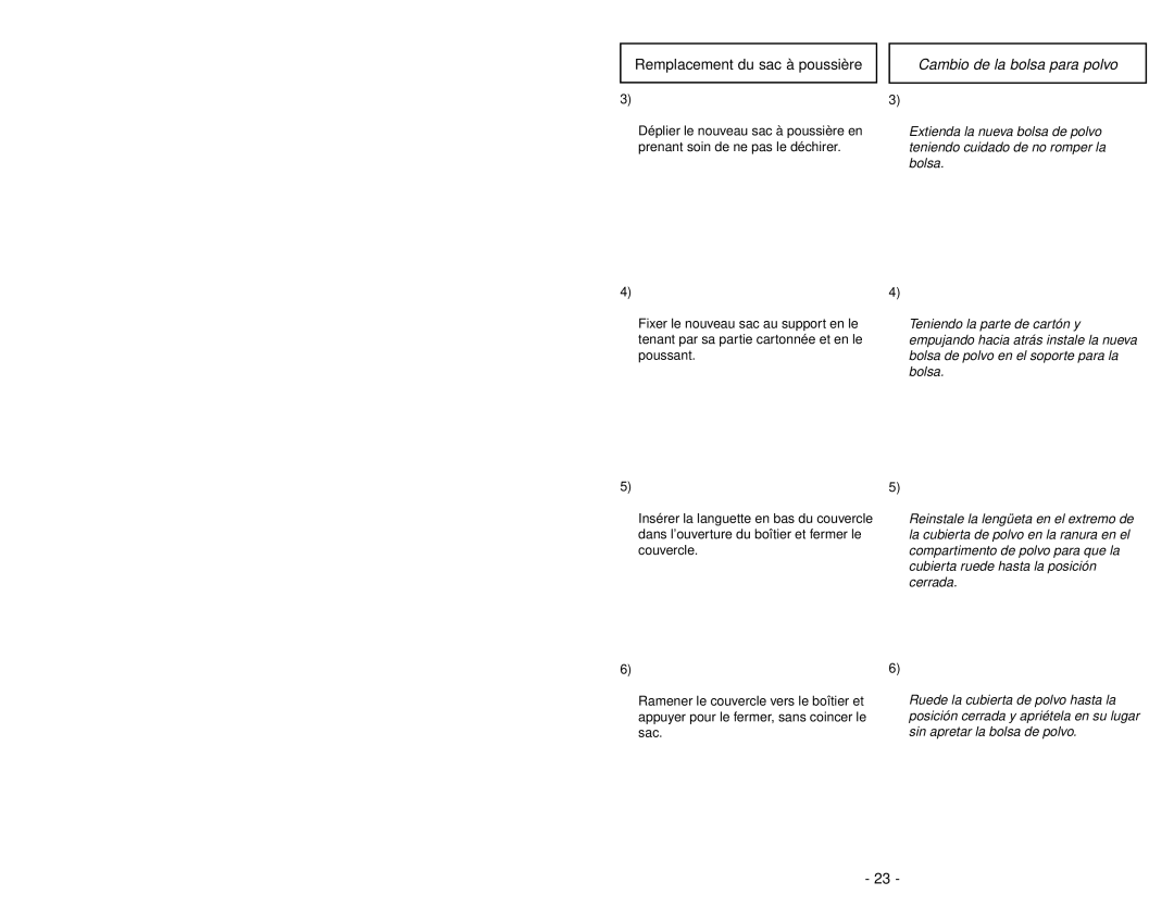 Panasonic MC-V5239 operating instructions Groove 