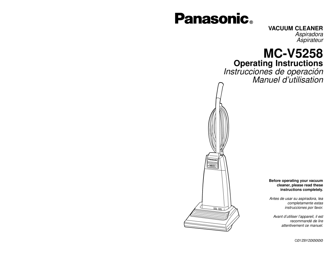 Panasonic MC-V5258 manuel dutilisation 