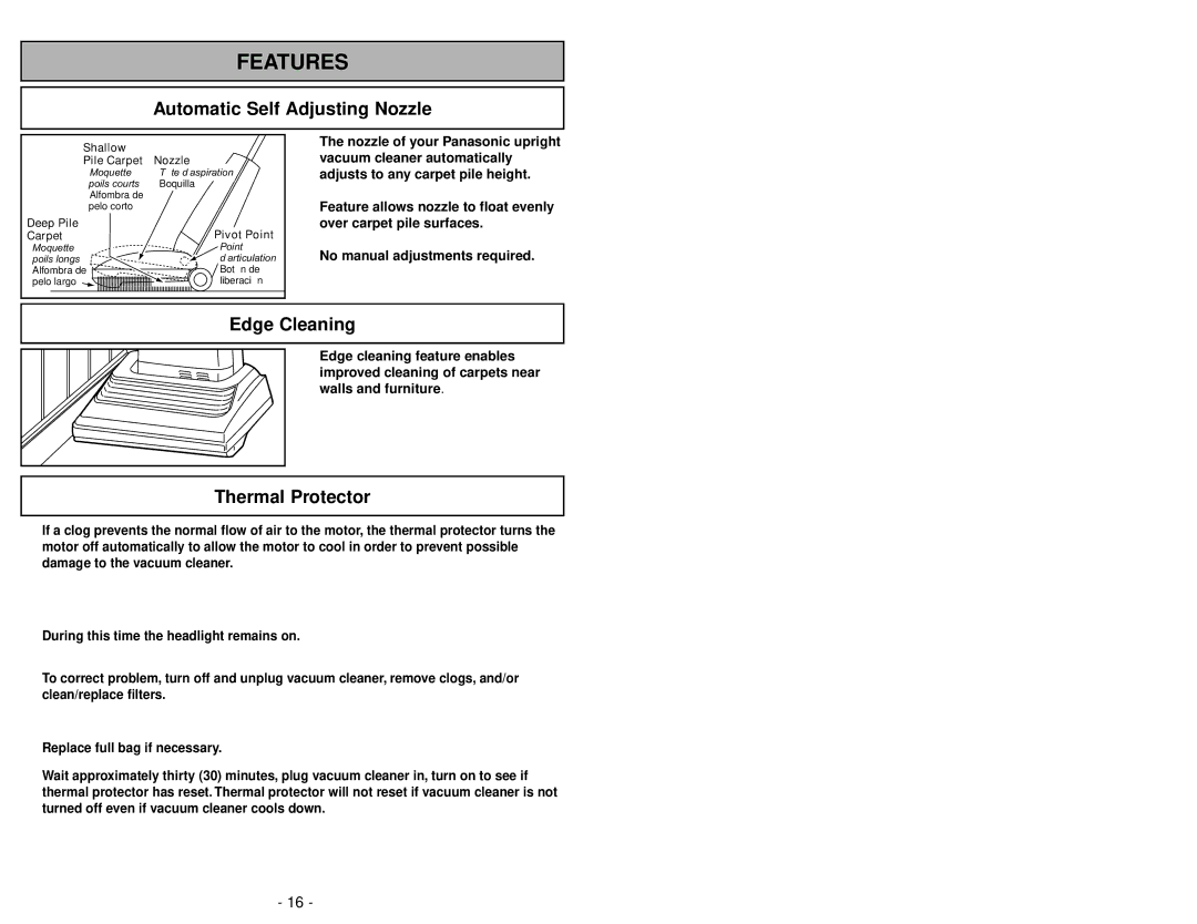 Panasonic MC-V5261 manuel dutilisation Remplacement des brosses, Cambiar los cepillos 