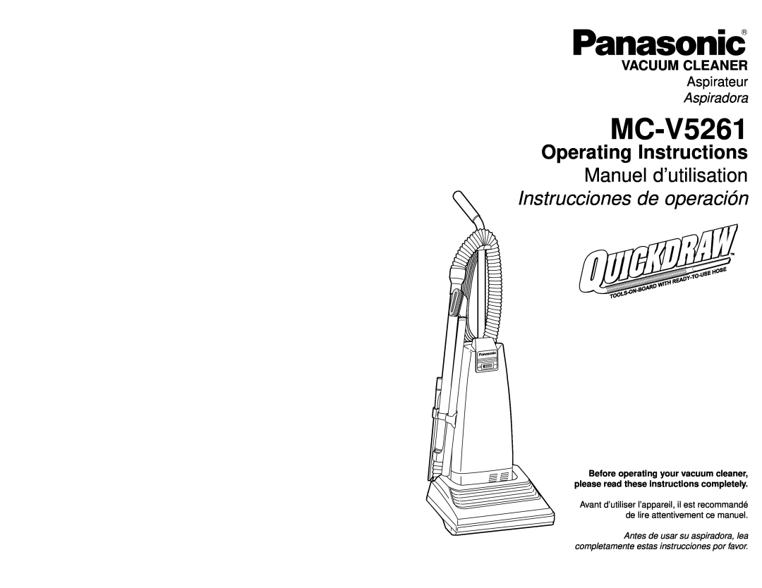Panasonic MC-V5261 manuel dutilisation Vacuum Cleaner, Aspirateur, Aspiradora 