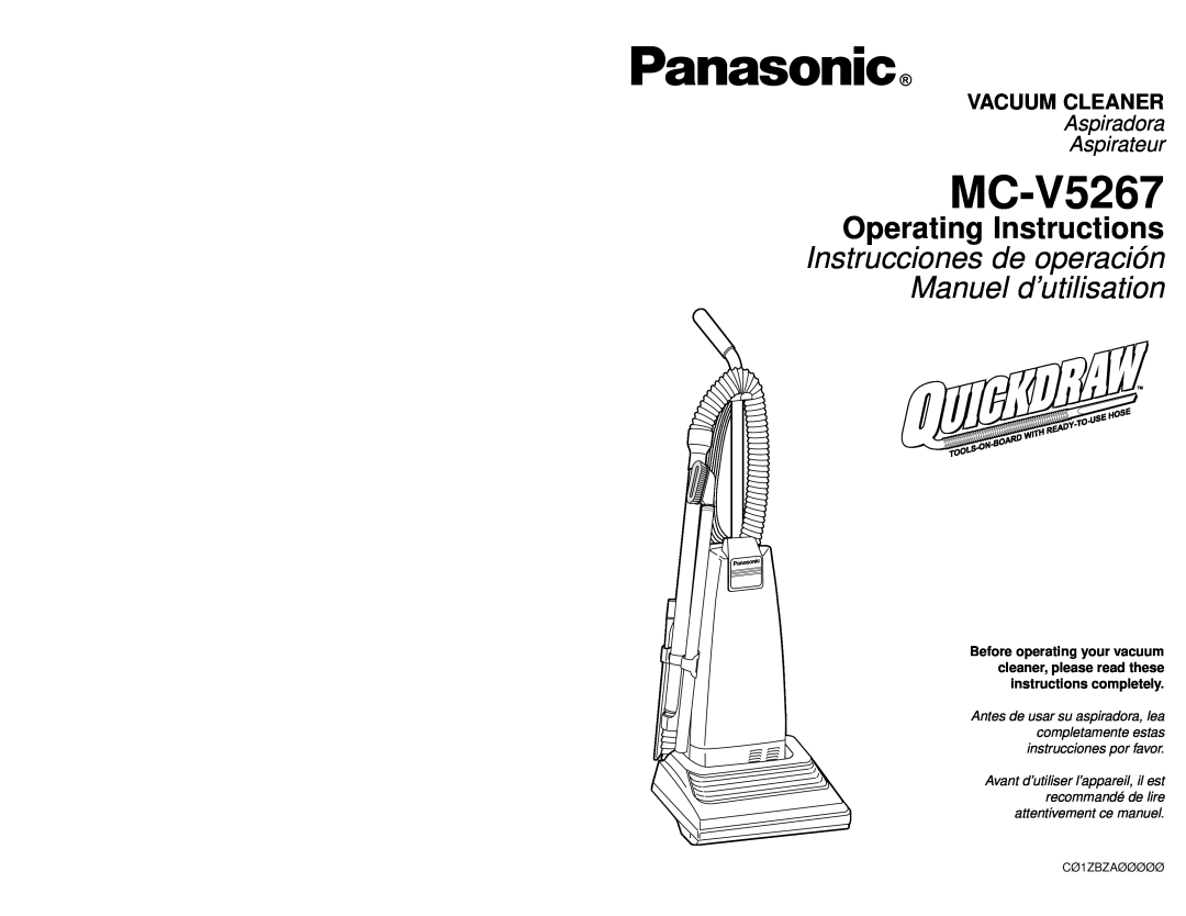 Panasonic MC-V5267 manuel dutilisation Vacuum Cleaner, Aspiradora Aspirateur 
