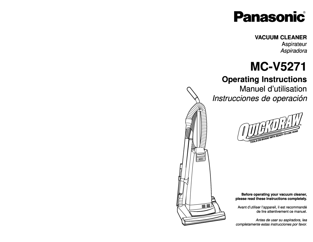 Panasonic MC-V5271 manuel dutilisation Vacuum Cleaner, Aspirateur, Aspiradora, Full, Vac Gauge 