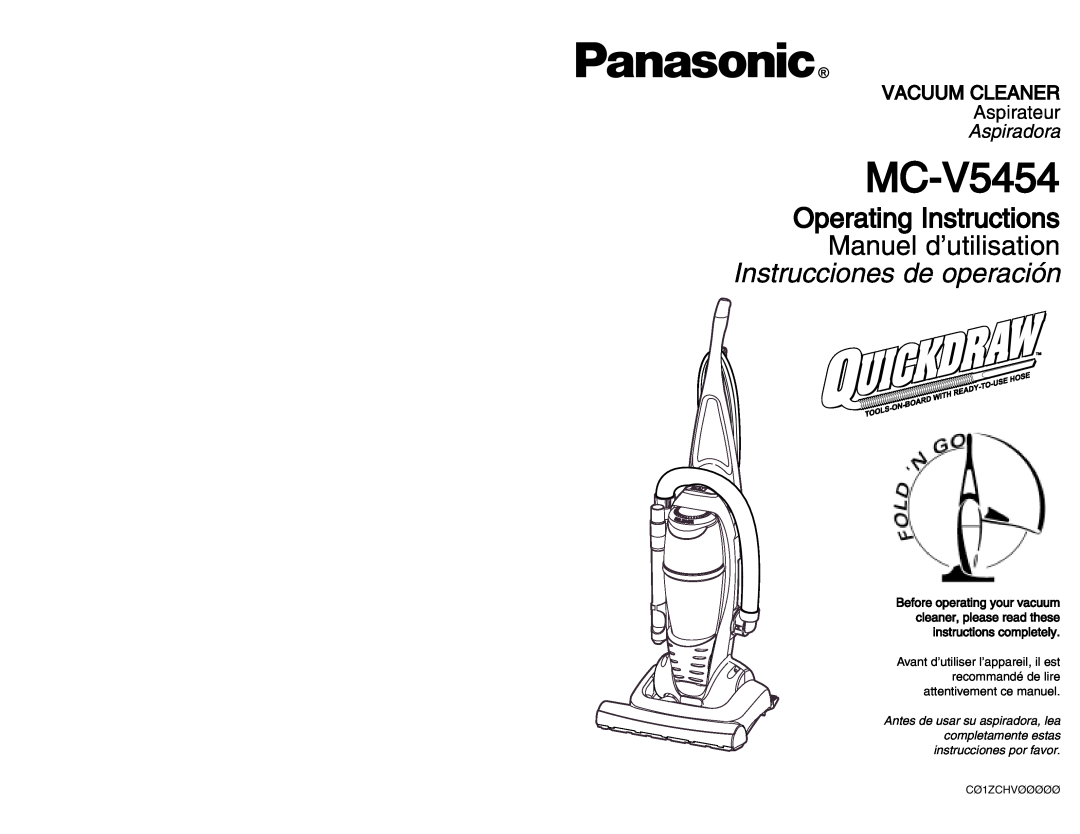 Panasonic MC-V5454 manuel dutilisation VACUUM CLEANER Aspirateur, Aspiradora 