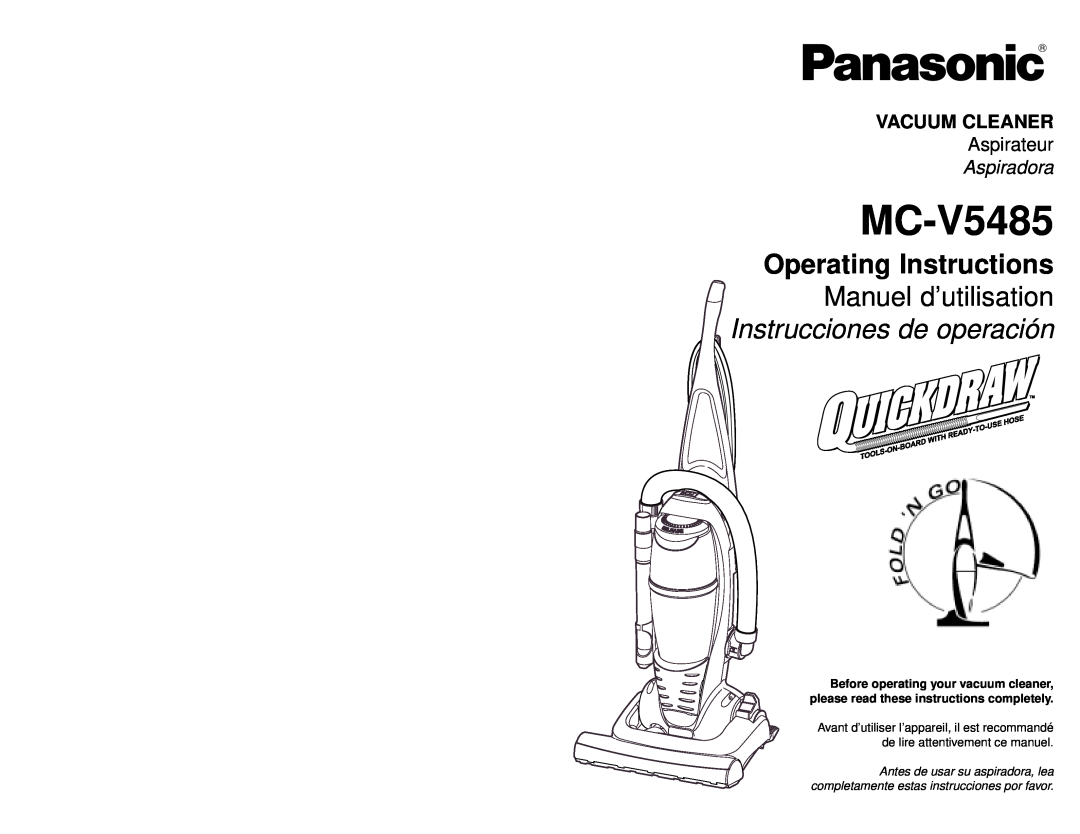Panasonic MC-V5485 manuel dutilisation Vacuum Cleaner, Aspirateur, Aspiradora 