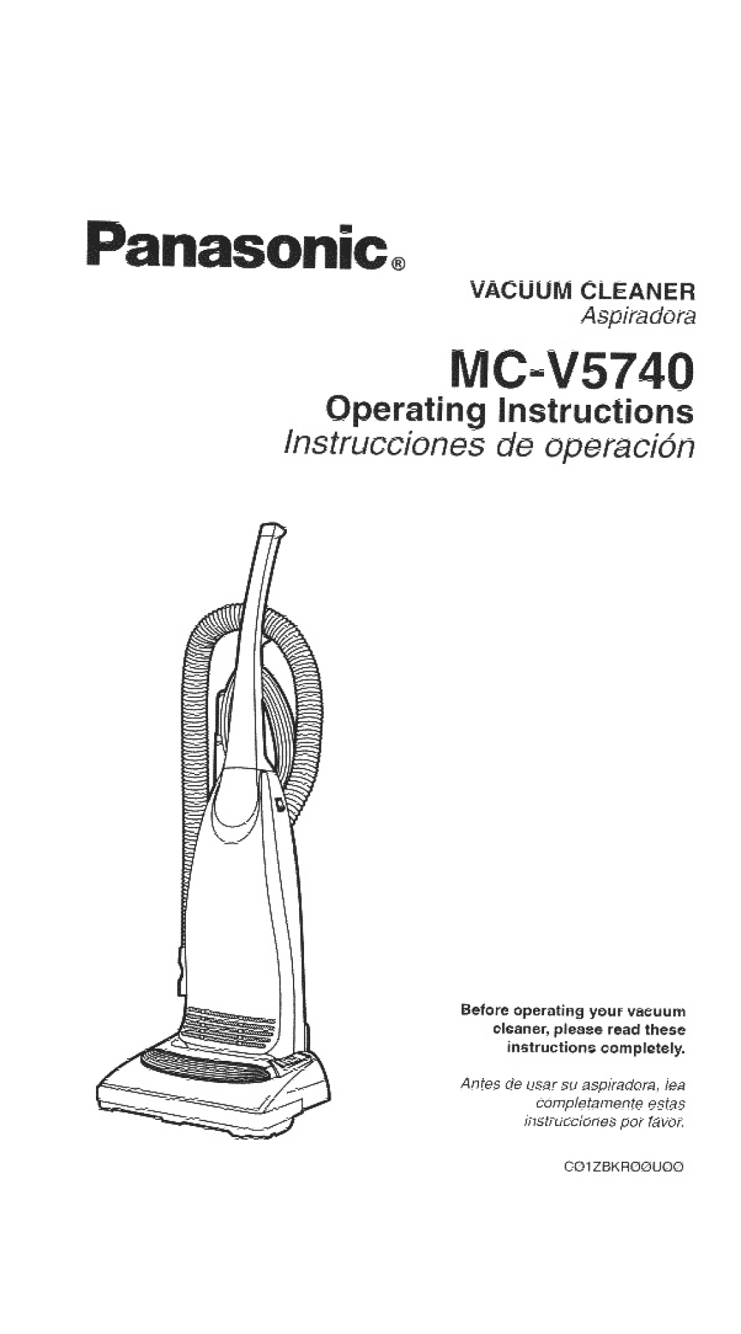 Panasonic MC-V5740 manual 