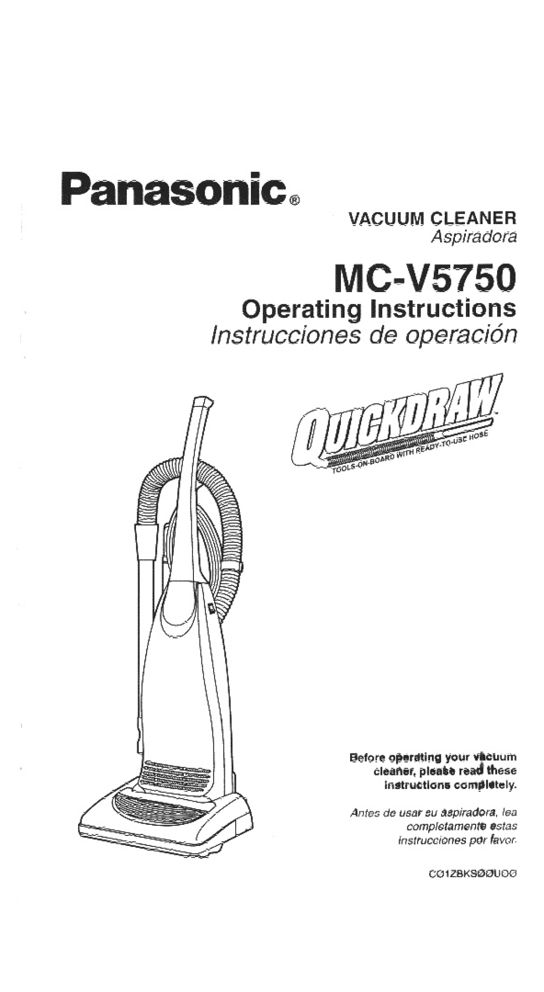 Panasonic MC-V5750 manual 