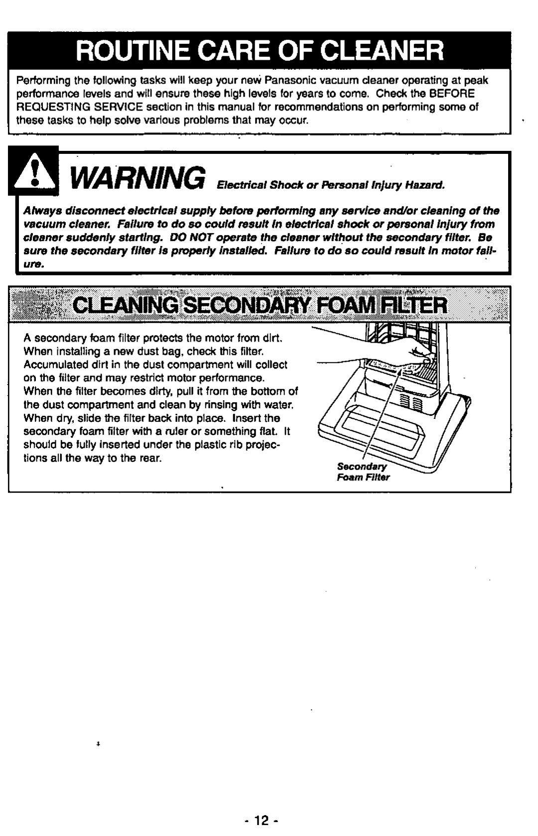 Panasonic MC-V6602 manual 