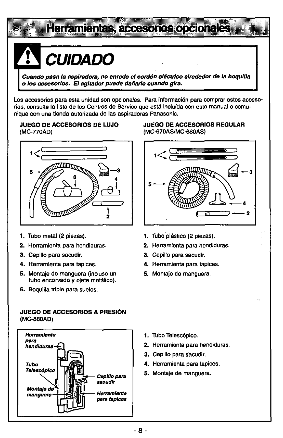 Panasonic MC-V6602 manual 