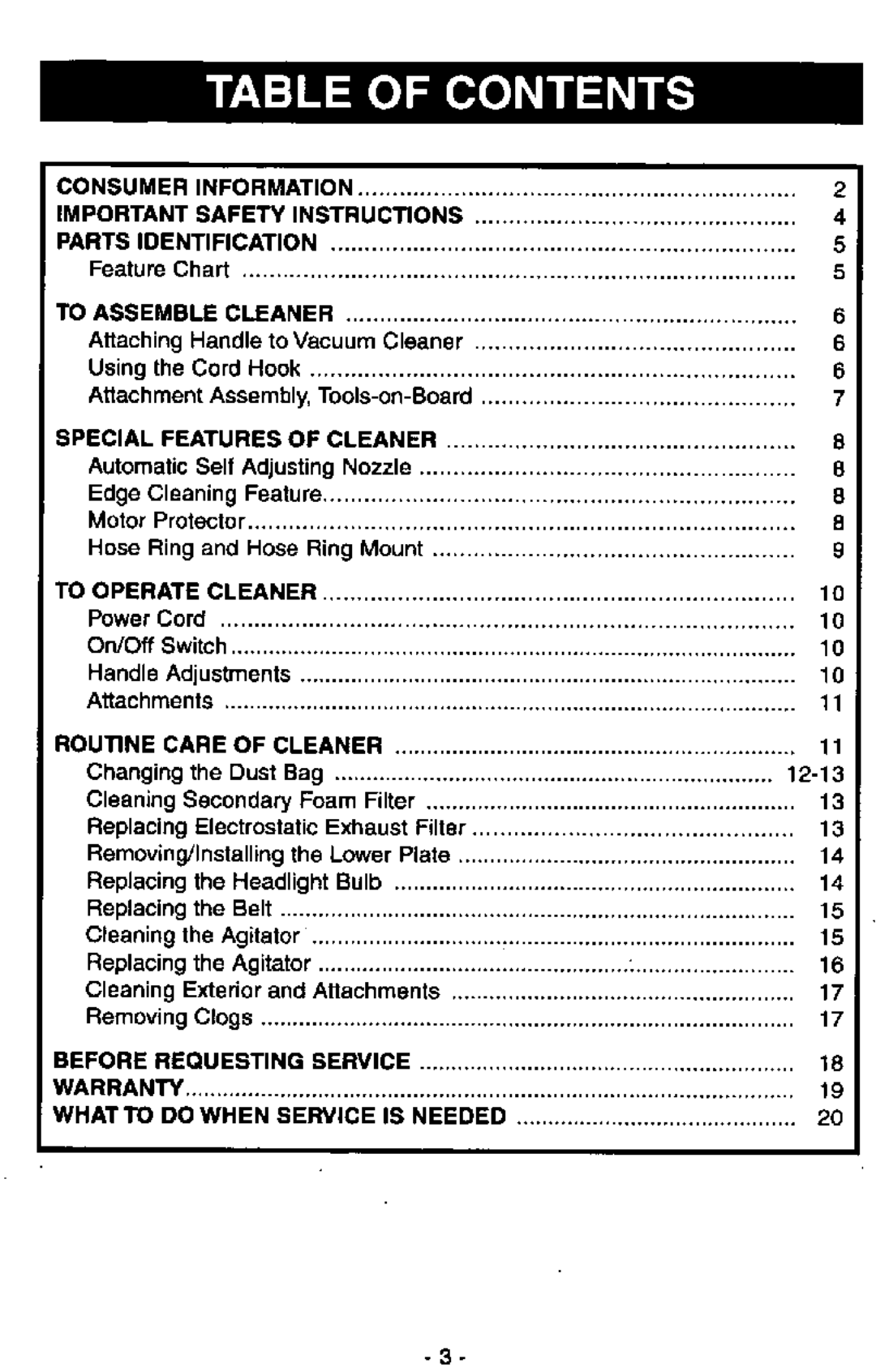 Panasonic MC-V7305 manual 