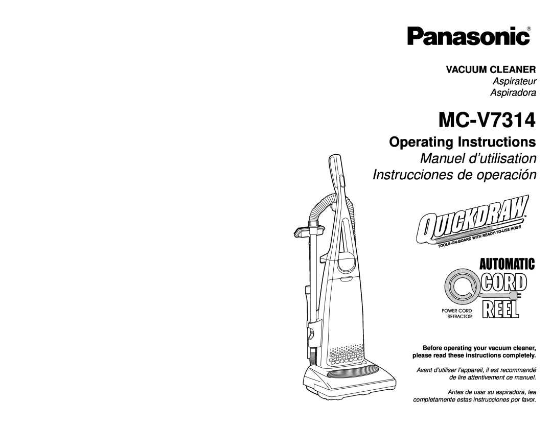 Panasonic MC-V7314 manuel dutilisation Vacuum Cleaner, Aspirateur Aspiradora 