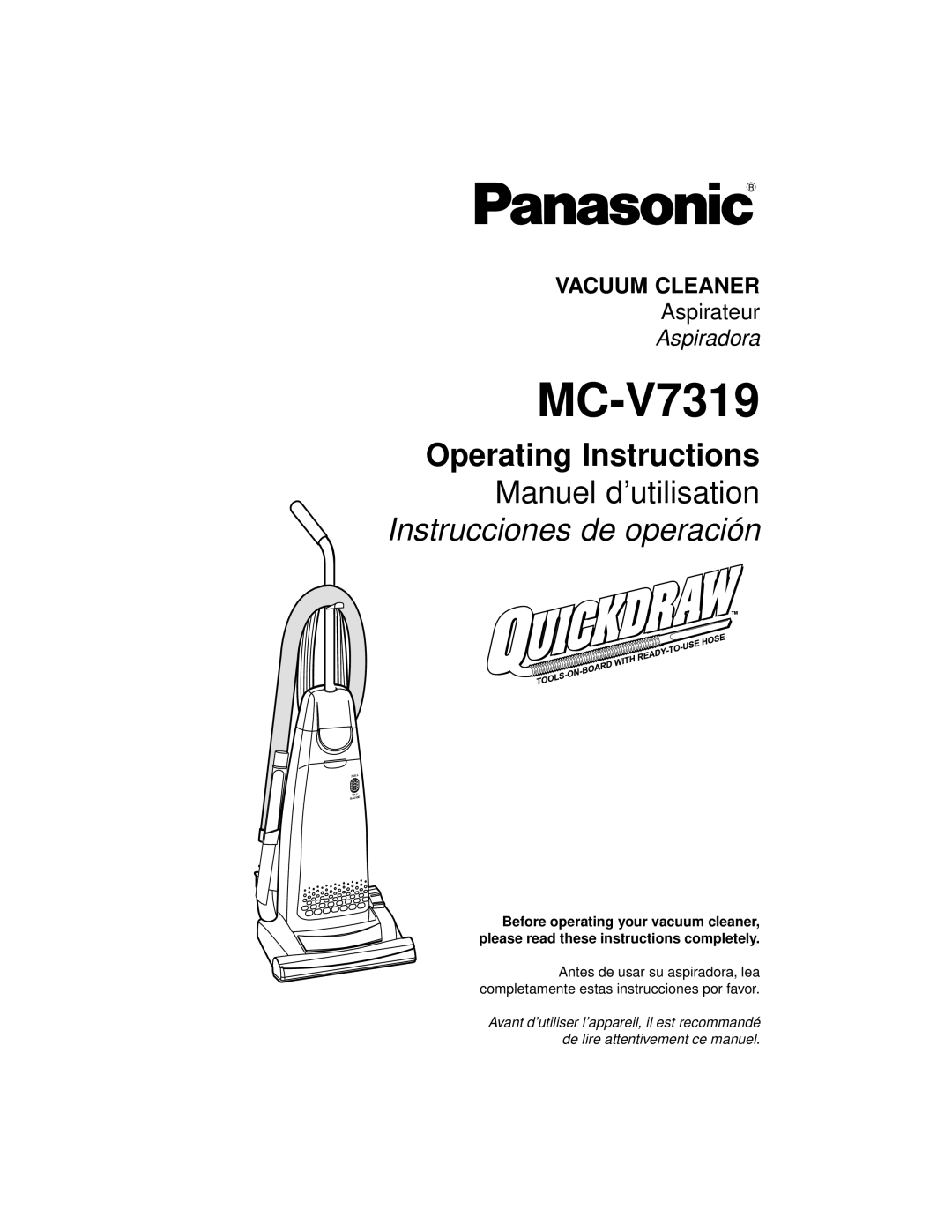 Panasonic MC-V7319 manuel dutilisation 