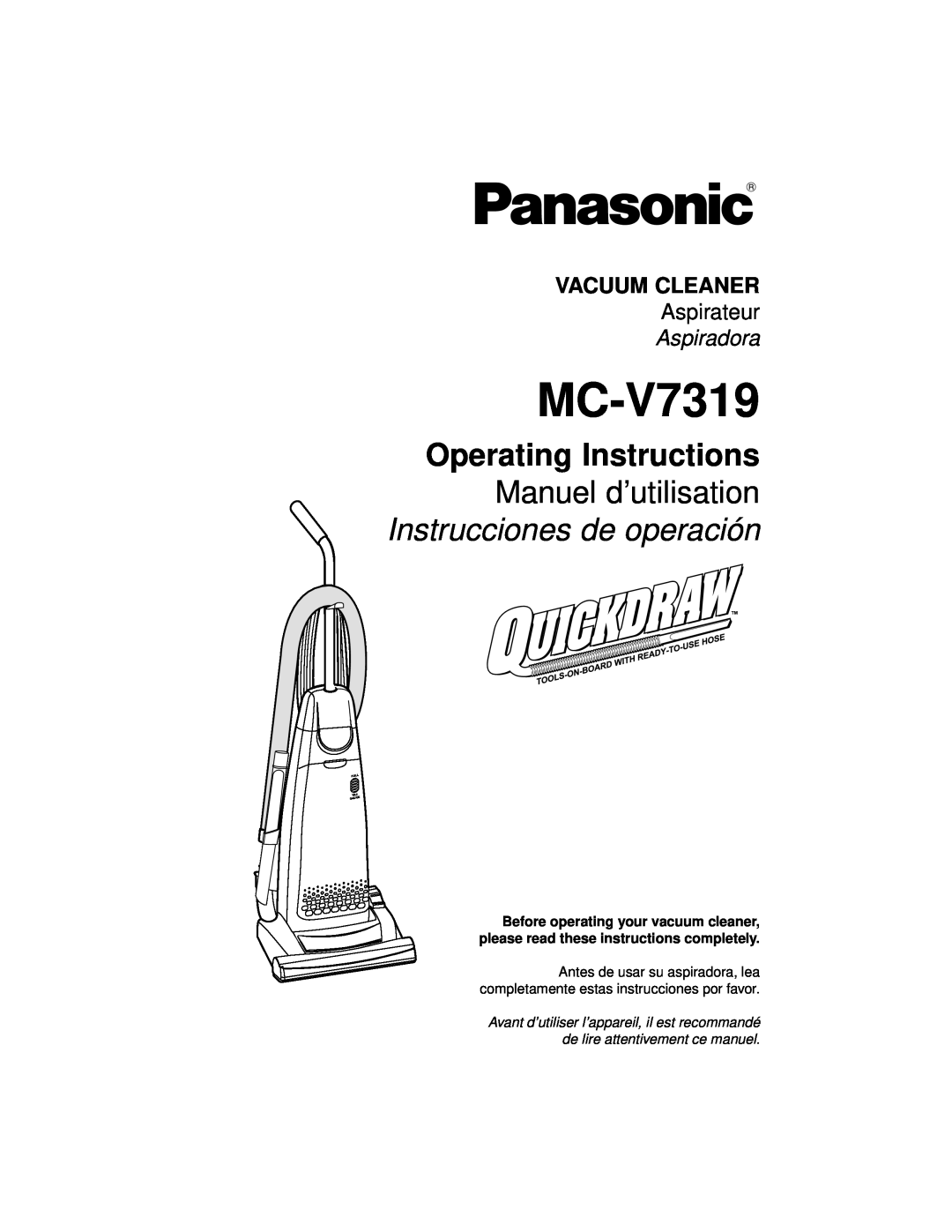 Panasonic MC-V7319 manuel dutilisation Vacuum Cleaner, Aspirateur, Aspiradora, Full Vac Gauge 