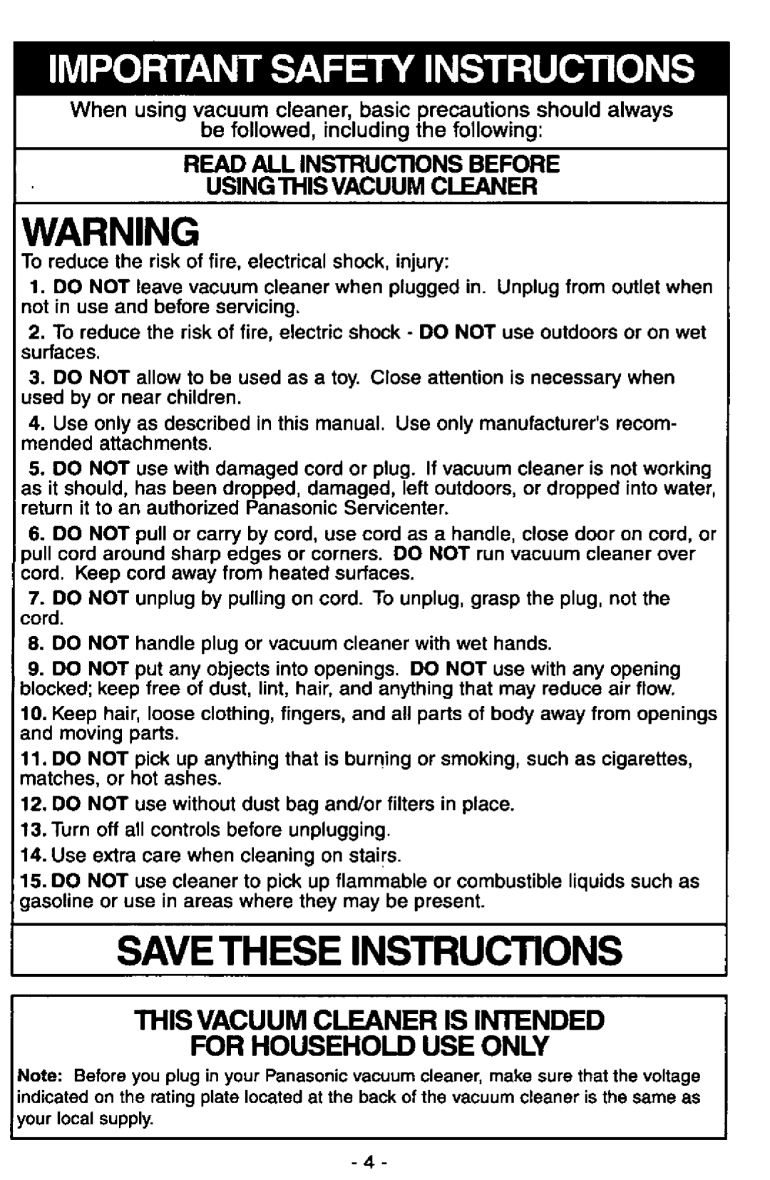 Panasonic MC-V7347 manual 