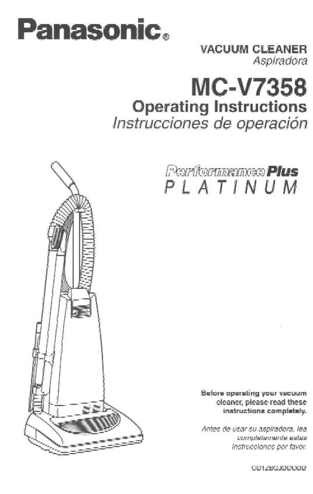 Panasonic MC-V7358 manual 