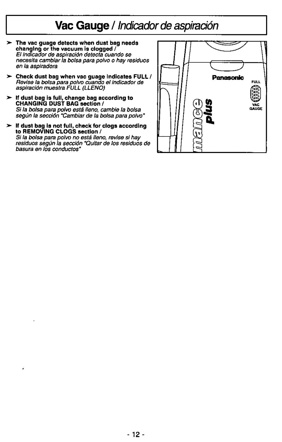 Panasonic MC-V7367 manual 