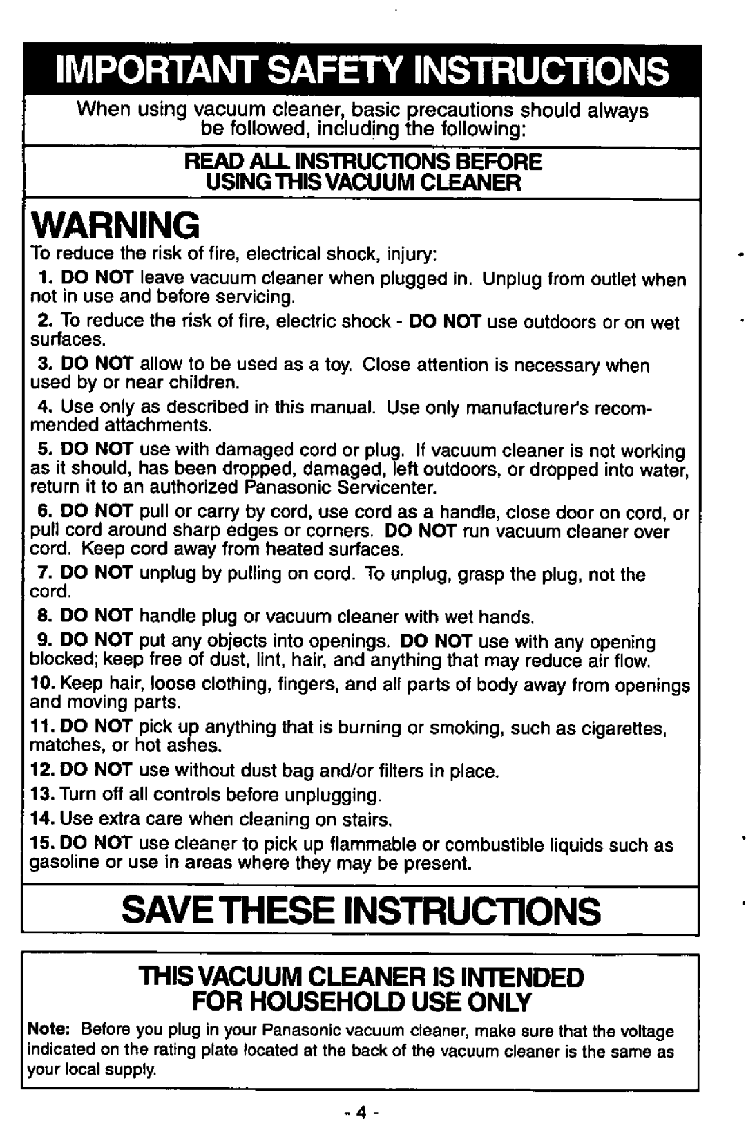 Panasonic MC-V7375 manual 