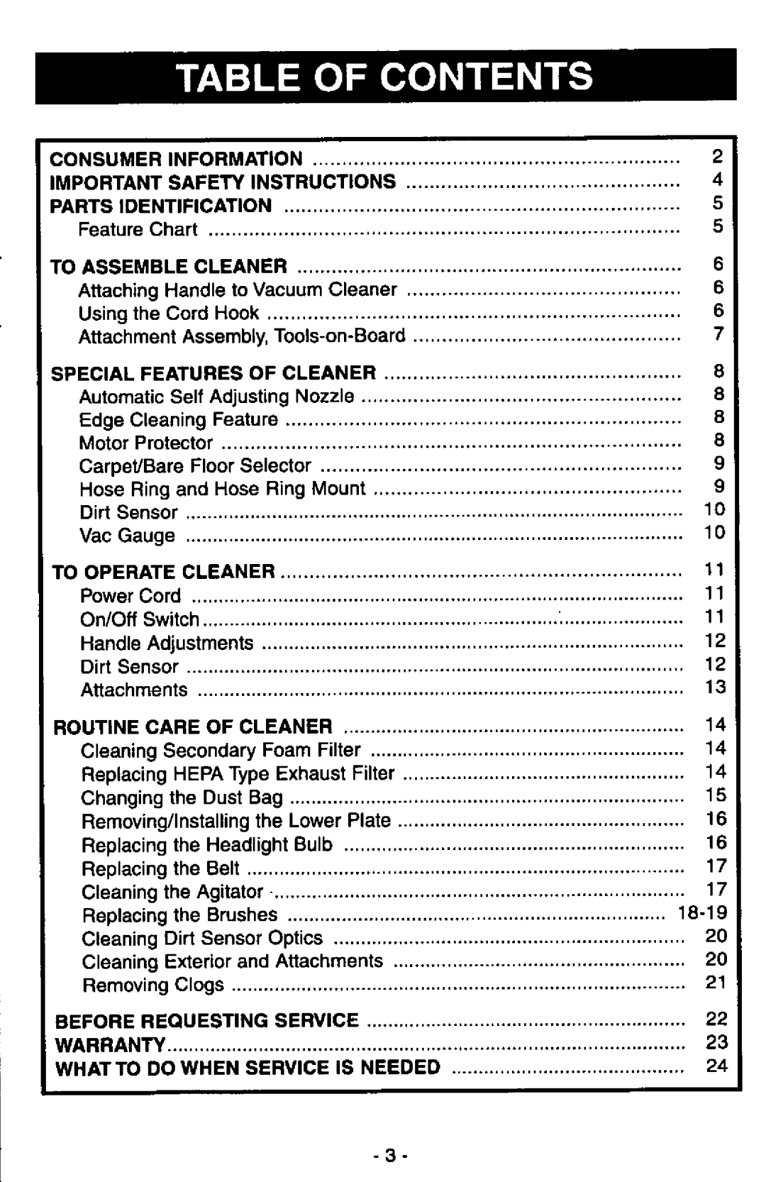 Panasonic MC-V7377 manual 