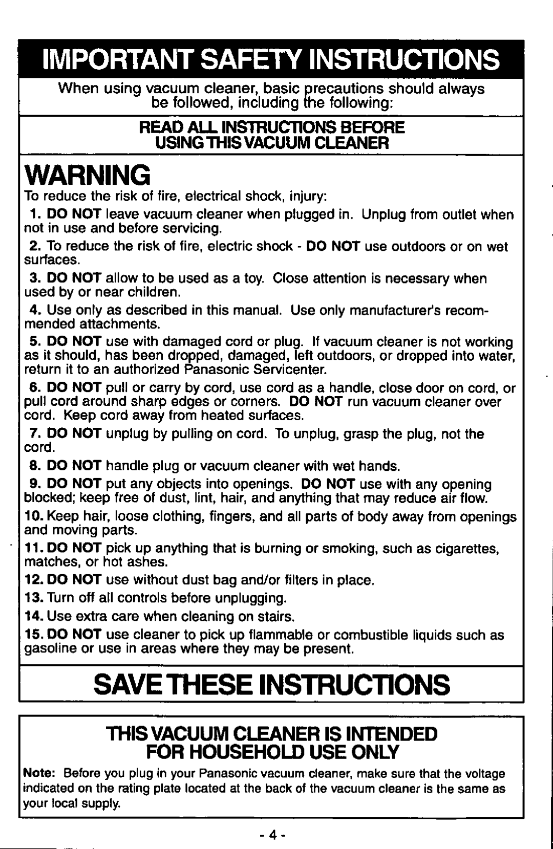 Panasonic MC-V7377 manual 