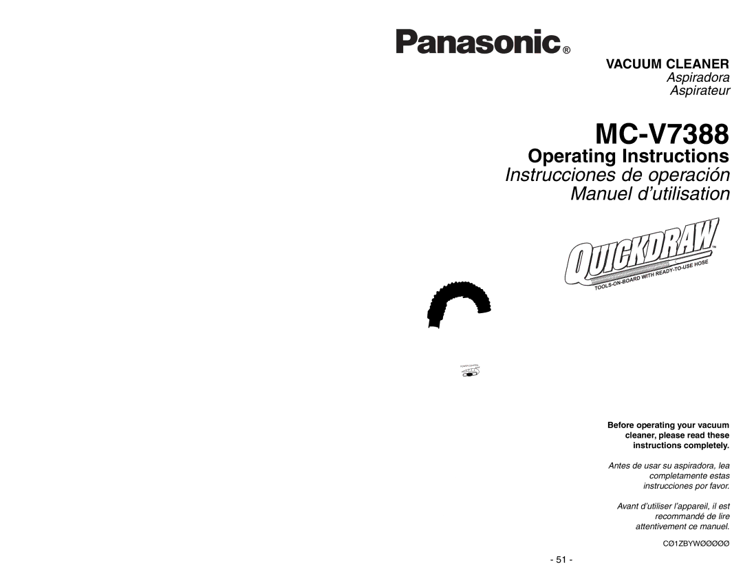 Panasonic MC-V7388 manuel dutilisation Consumer Information 