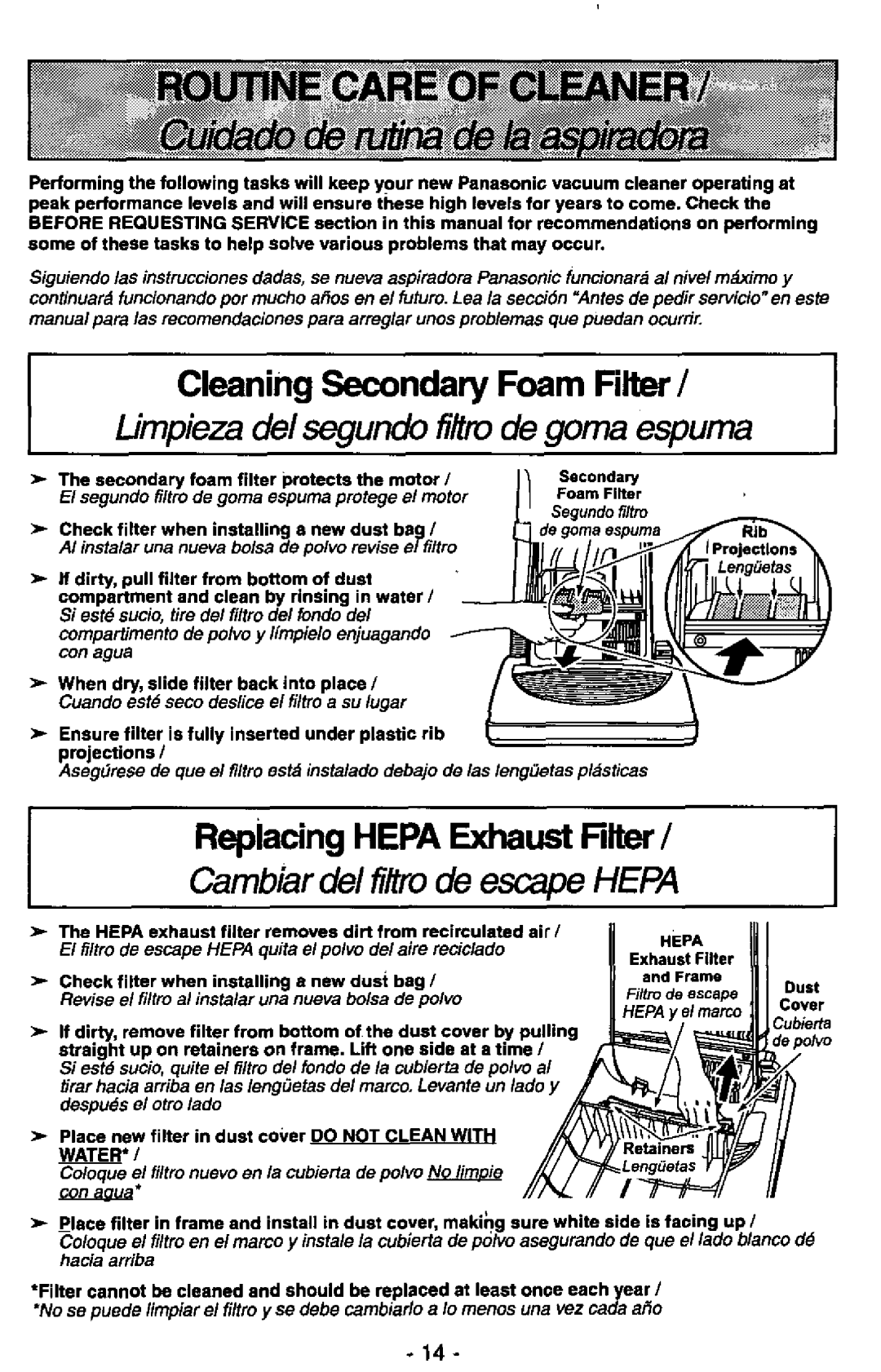 Panasonic MC-V7389 manual 