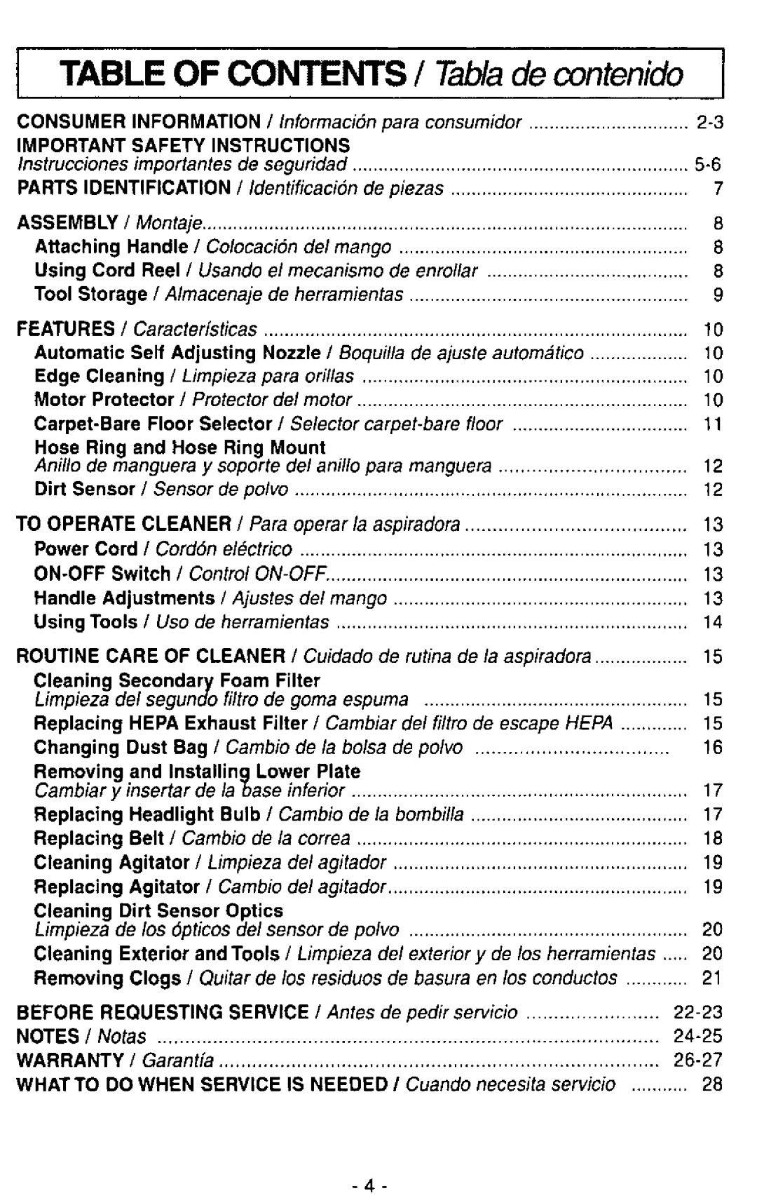 Panasonic MC-V7390 manual 