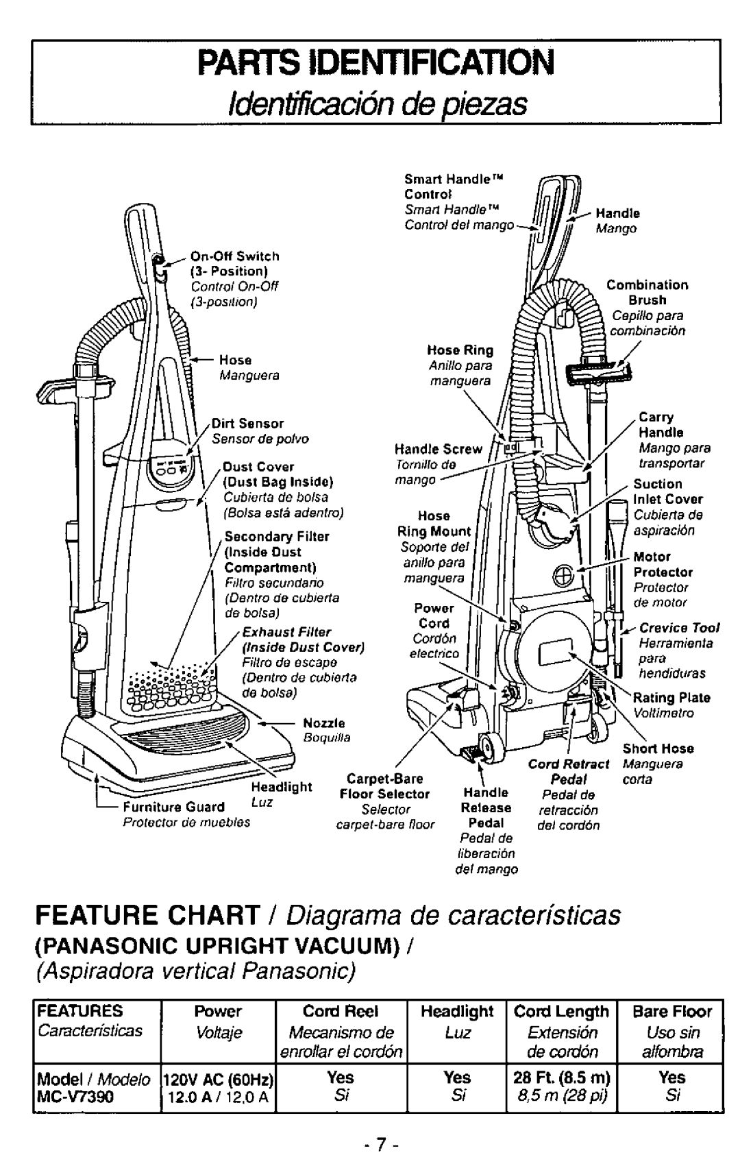 Panasonic MC-V7390 manual 