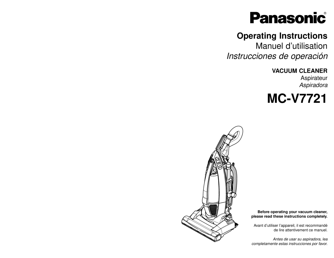 Panasonic MC-V7721 manuel dutilisation 