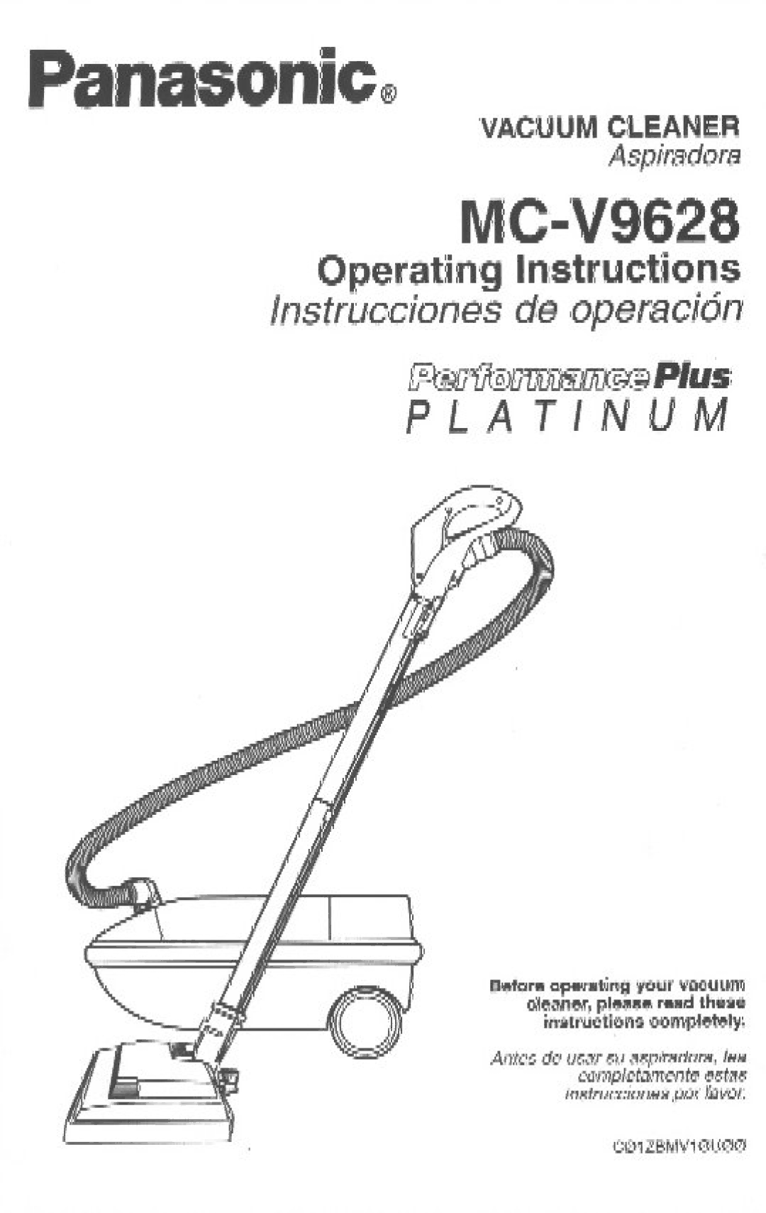 Panasonic MC-V9628 manual 