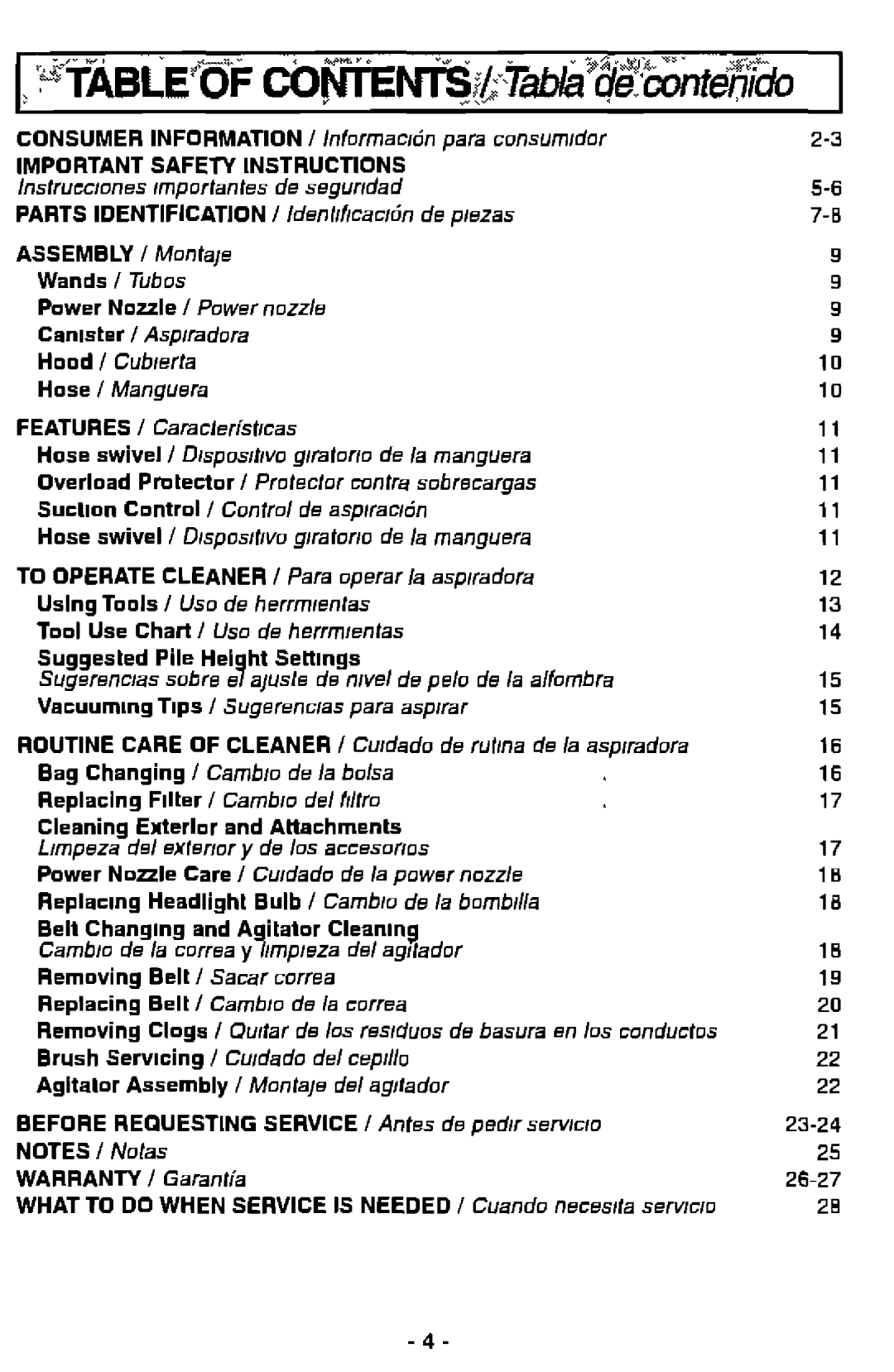 Panasonic MC-V9628 manual 