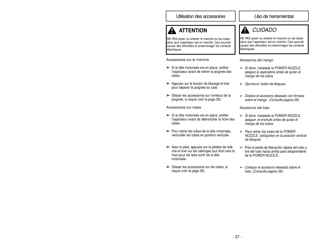 Panasonic MC-V9658 manuel dutilisation Cuidado 