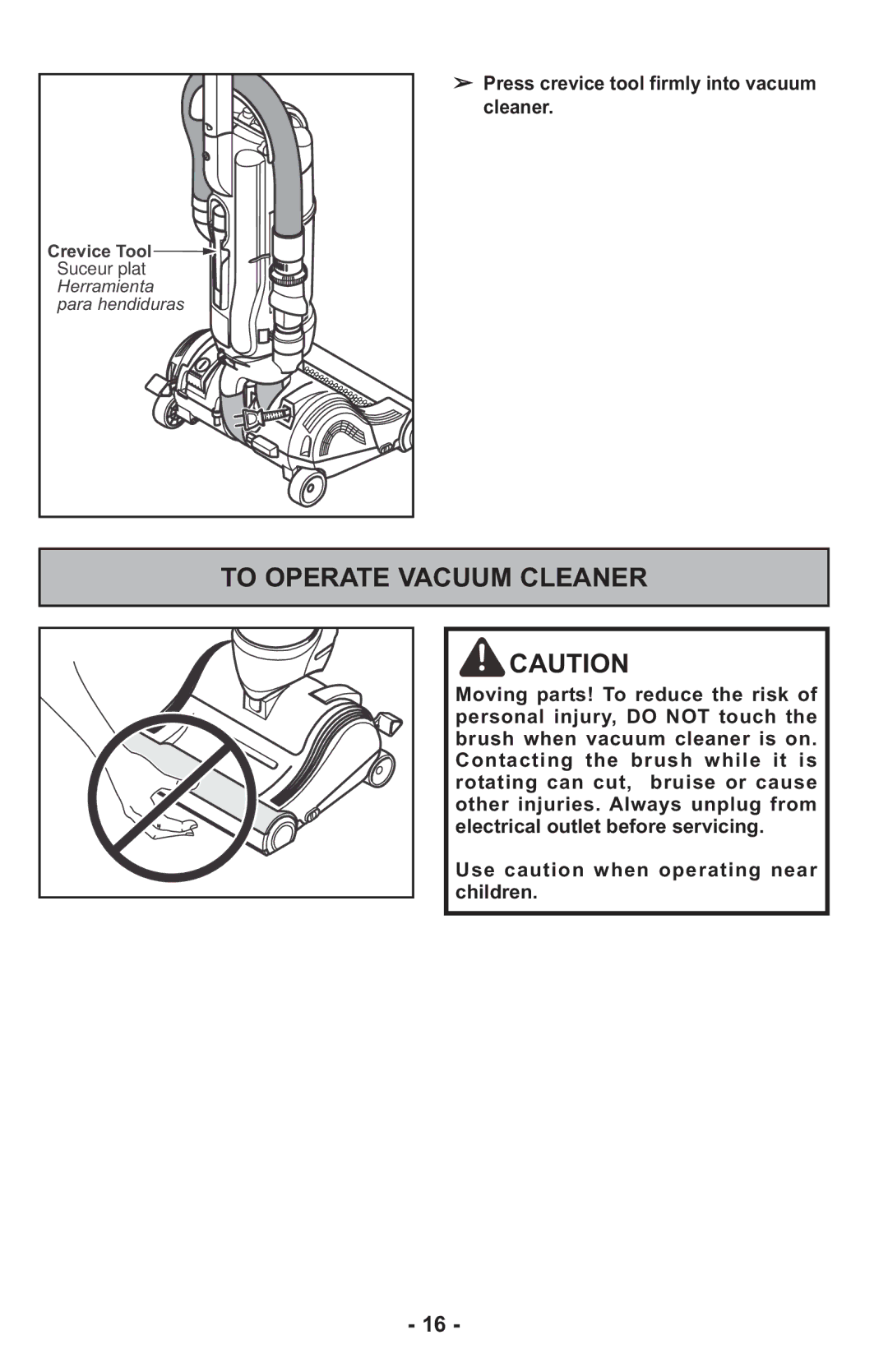 Panasonic MCUL815 operating instructions To Operate Vacuum Cleaner 