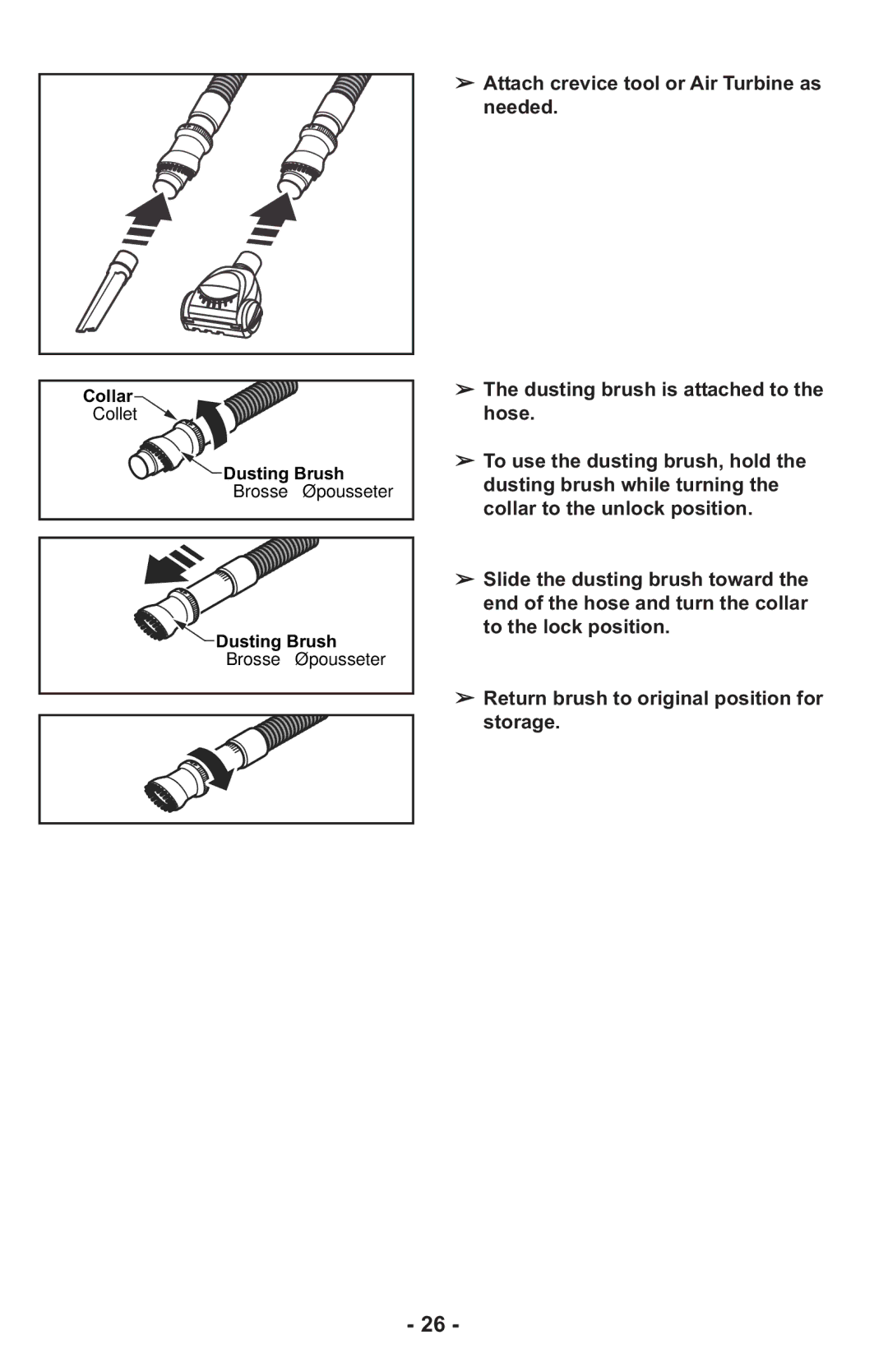 Panasonic MCUL815 operating instructions Collar 