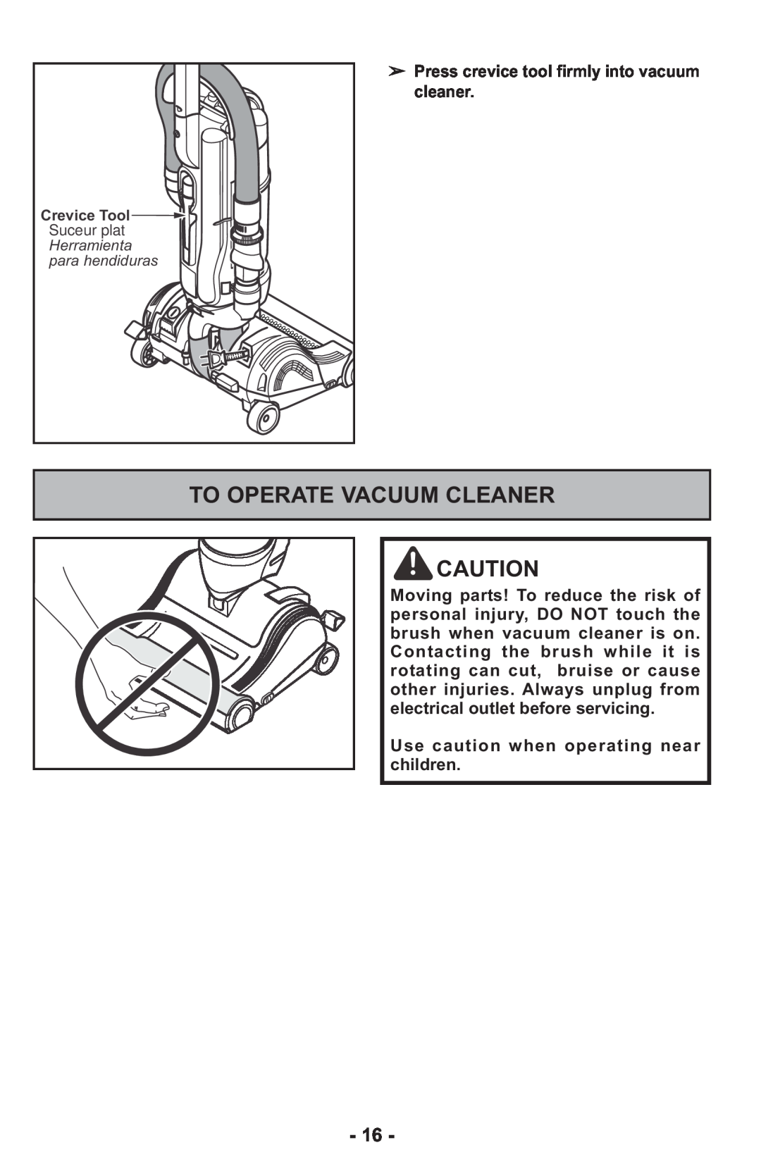 Panasonic MCUL815 operating instructions To Operate Vacuum Cleaner 