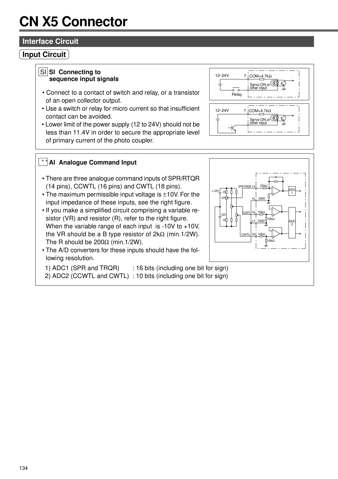 Panasonic MINAS A3 Series manual Interface Circuit, Input Circuit 