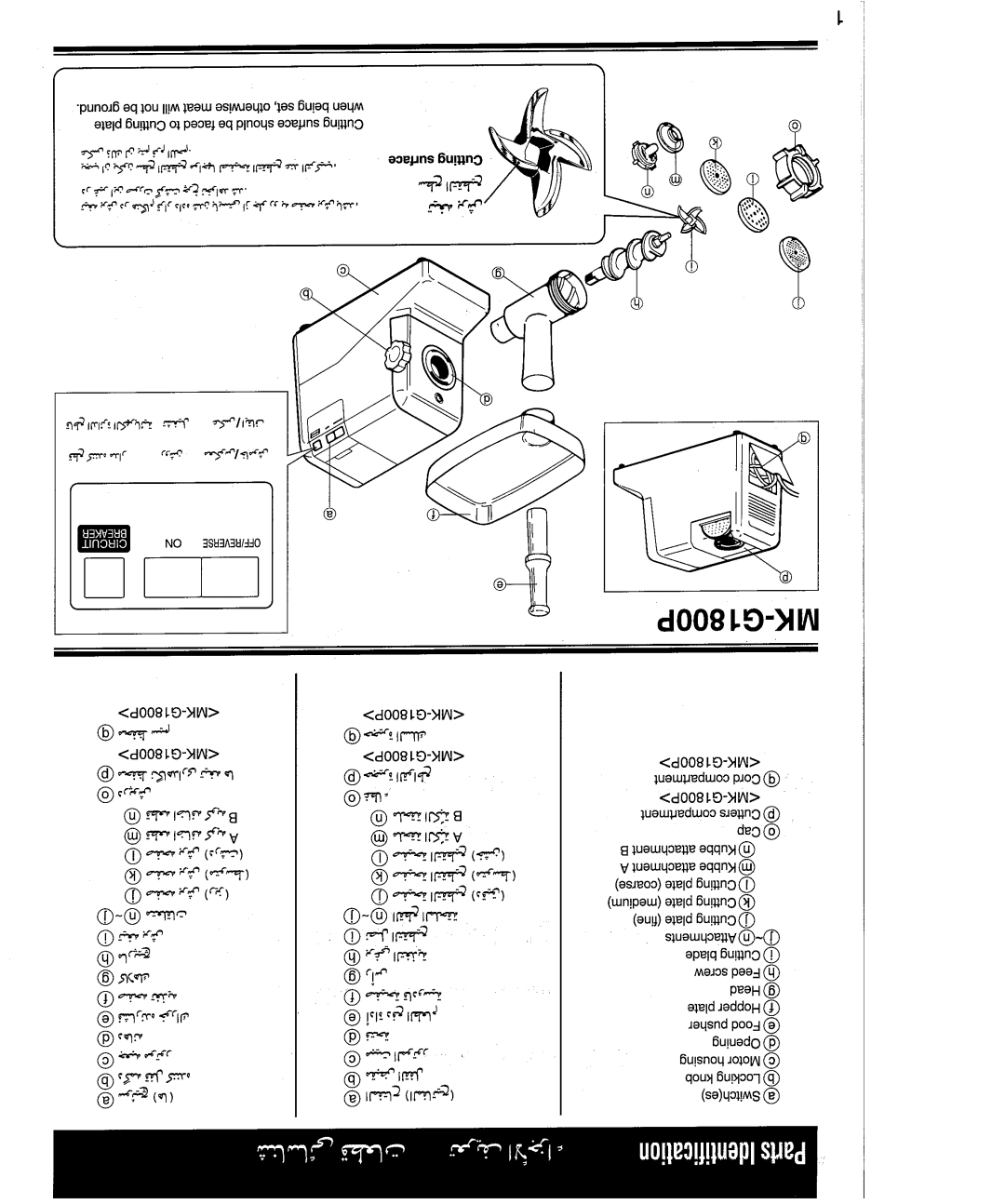 Panasonic MK-G1300P, MK-G1500P, MK-G1800P manual 