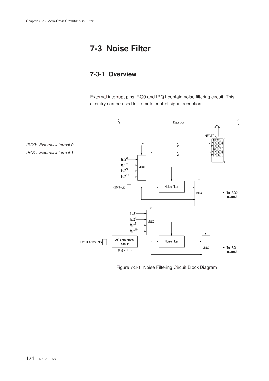 Panasonic MN101C00 user manual Noise Filtering Circuit Block Diagram 