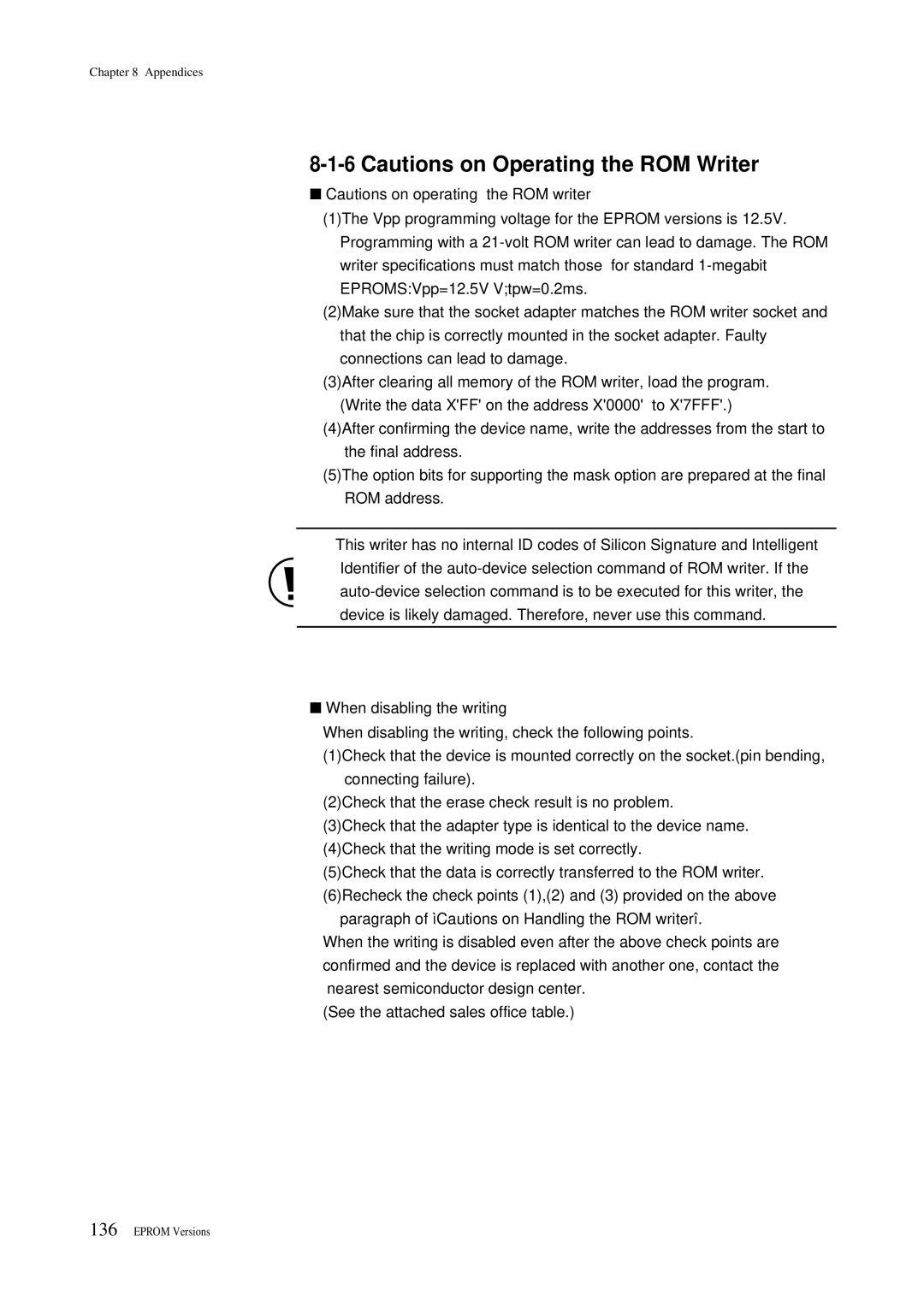 Panasonic MN101C00 user manual Appendices 