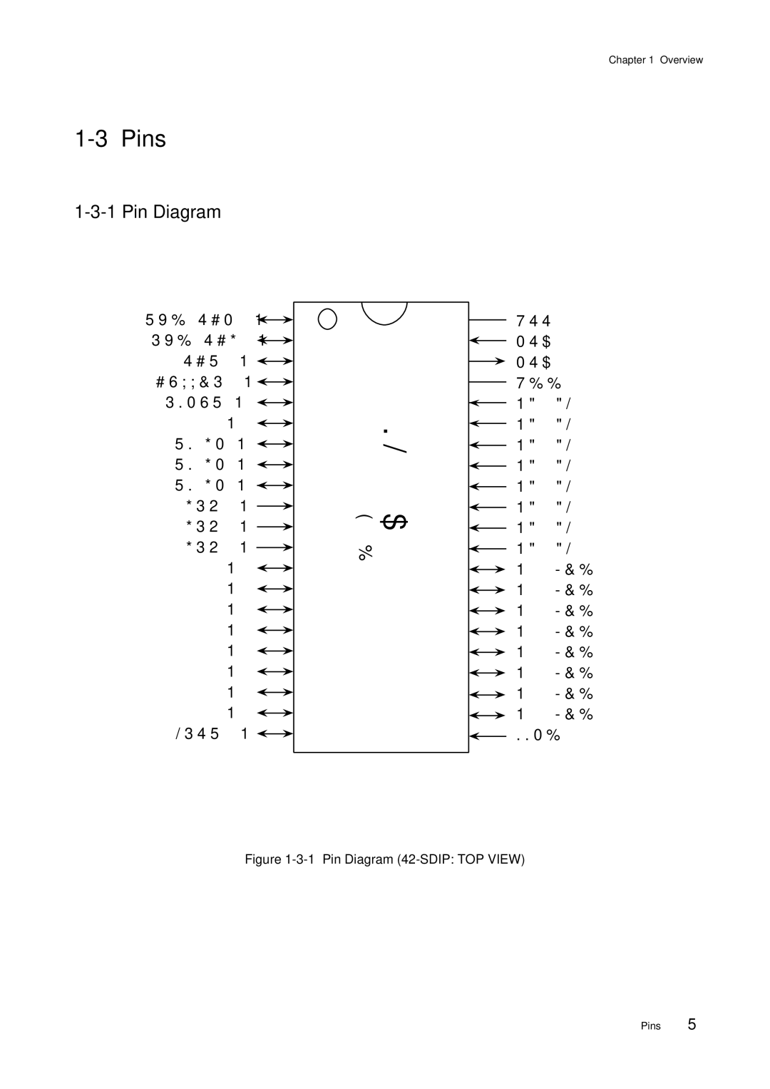 Panasonic MN101C00 user manual Pins, Pin Diagram 