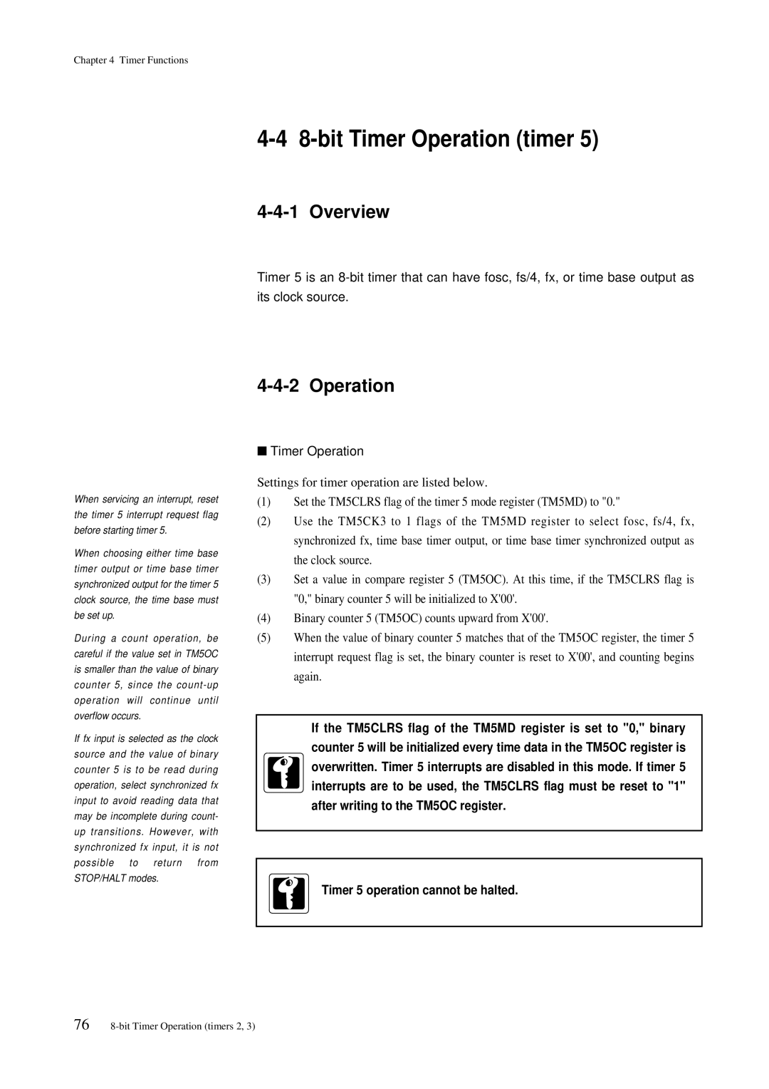 Panasonic MN101C00 user manual bit Timer Operation timer 