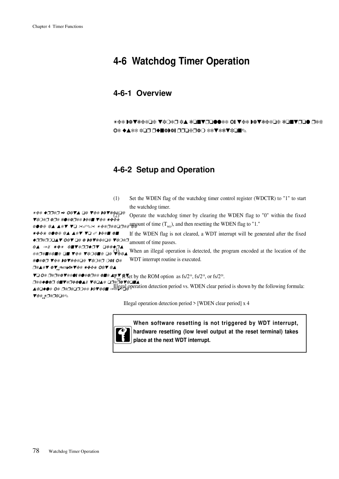 Panasonic MN101C00 user manual Watchdog Timer Operation, Setup and Operation 