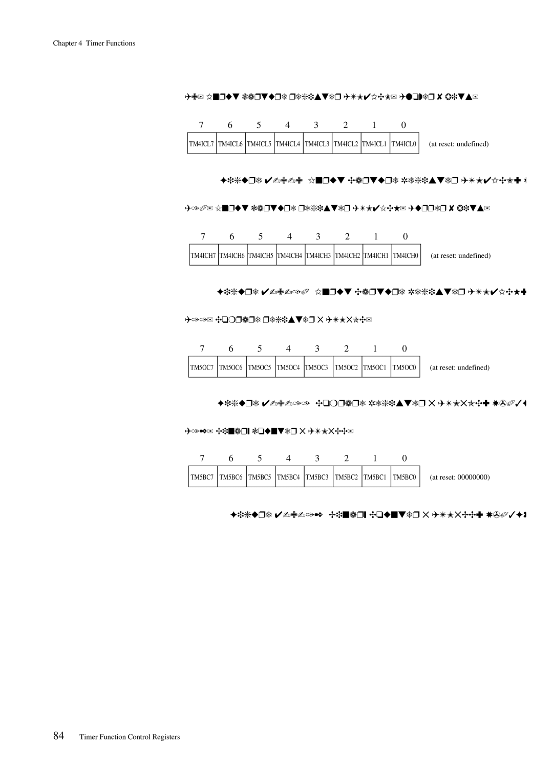 Panasonic MN101C00 user manual Input capture register TM4ICL lower 8 bits, Input Capture Register TM4ICL X03F66, R 