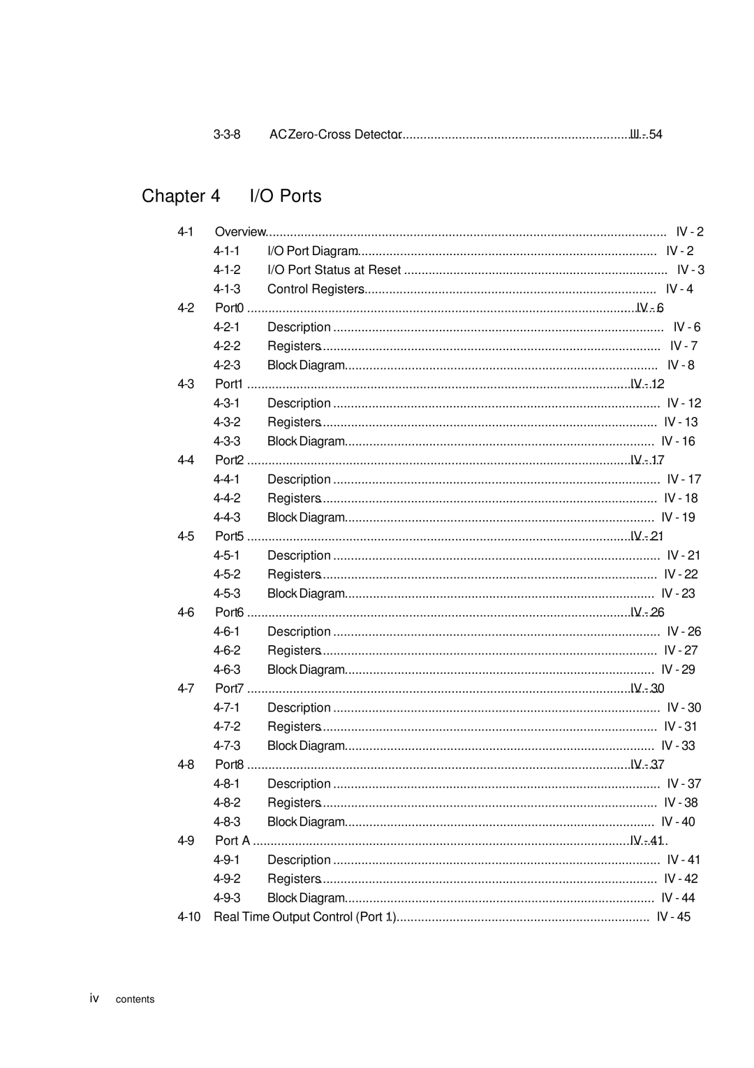 Panasonic MN101C77C, F77G user manual Chapter Ports 