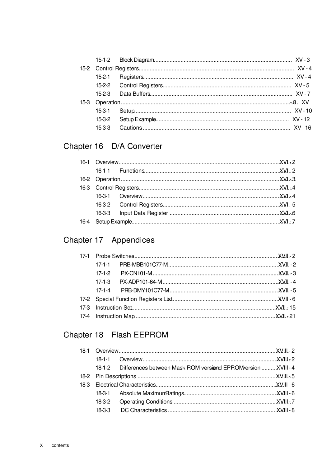 Panasonic MN101C77C, F77G user manual Chapter Appendices 