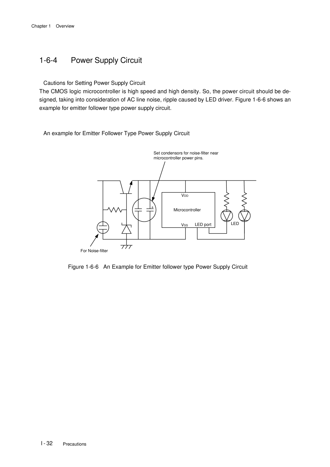 Panasonic MN101C77C, F77G user manual An Example for Emitter follower type Power Supply Circuit 