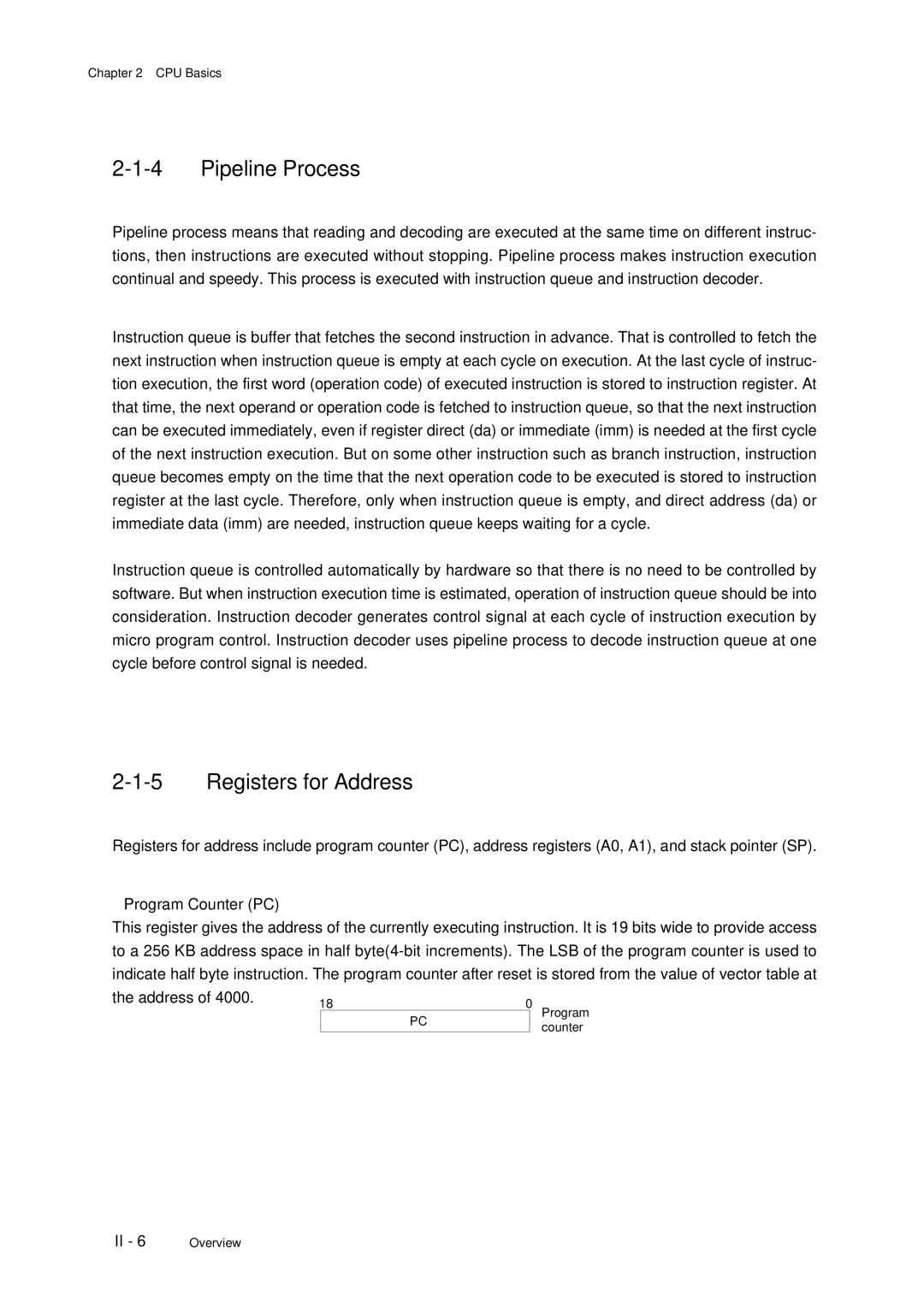 Panasonic MN101C77C, F77G user manual Pipeline Process, Registers for Address 