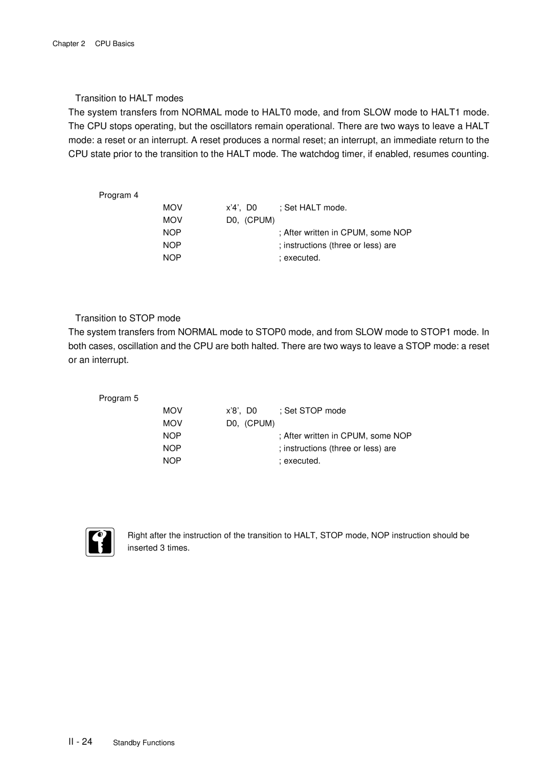 Panasonic MN101C77C, F77G user manual Nop 